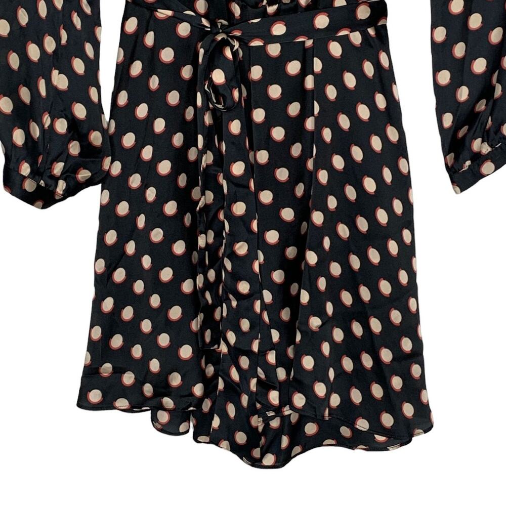 Zara S Womens Faux Wrap Polka Dot Romper Jumpsuit Black Beige Retro - Picture 5 of 9